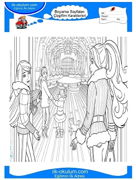 Çocuklar İçin Barbie ve Yeni Yıl Hikayesi Boyama Sayfaları 